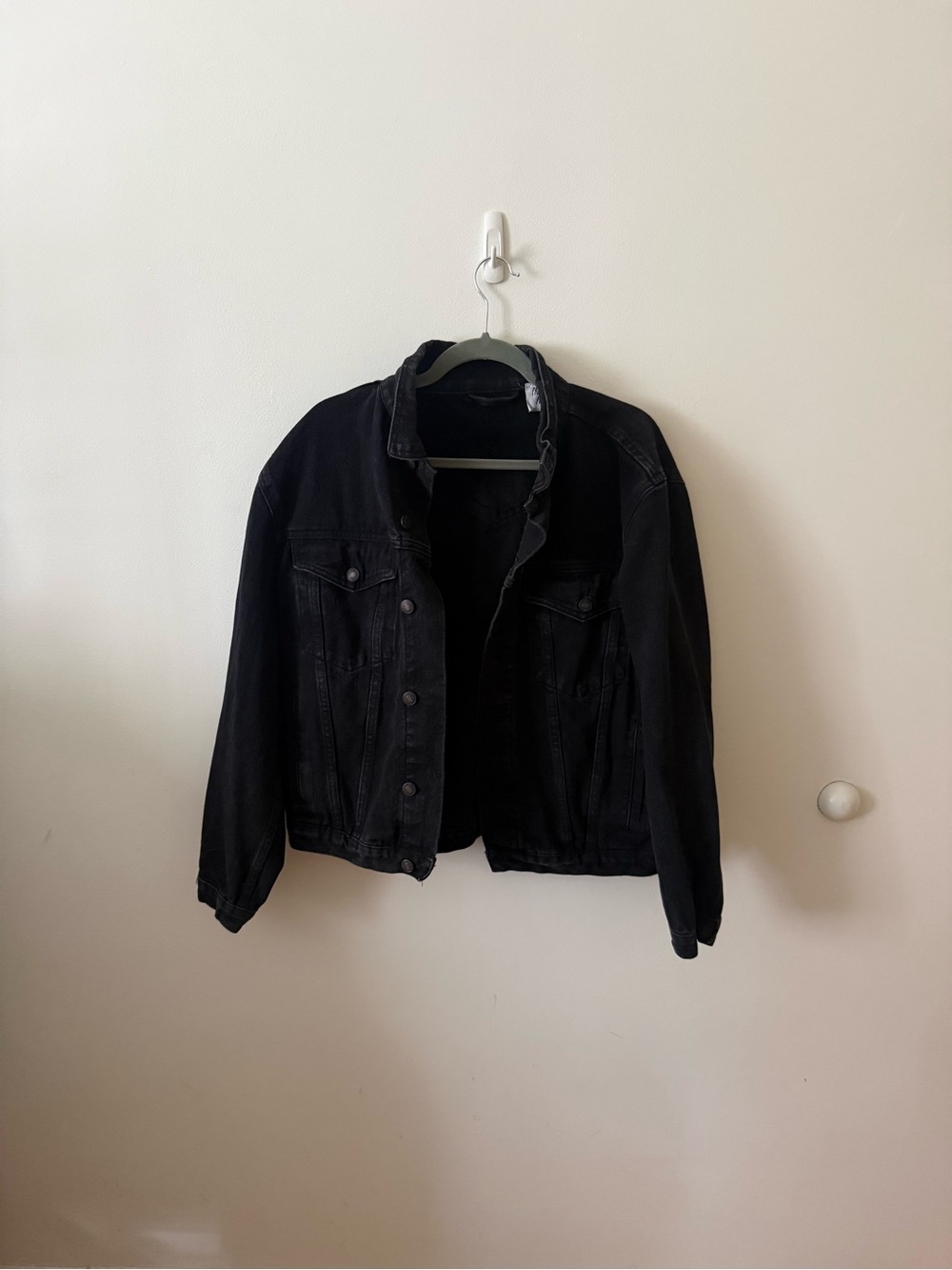 Princess Polly oversized washed black denim jacket
